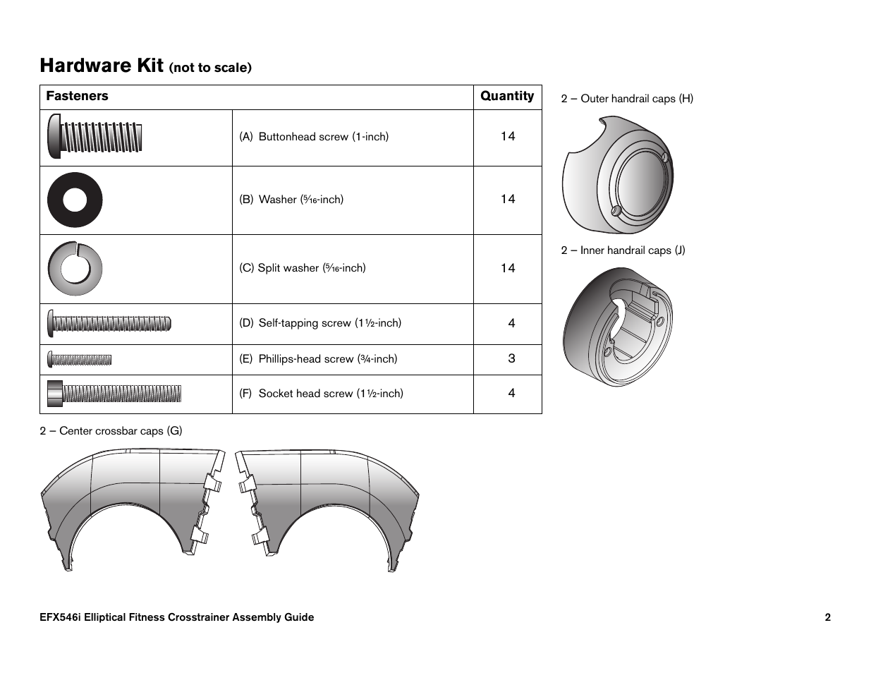 Hardware kit | Precor 946i User Manual | Page 92 / 101
