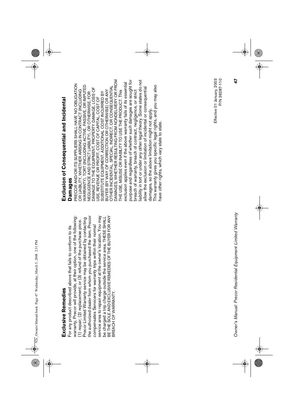 Precor Low Impact 9.23 User Manual | Page 49 / 53