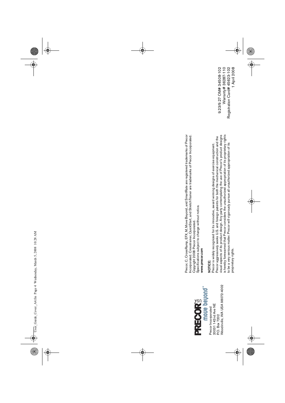 Precor Low Impact 9.23 User Manual | Page 53 / 53