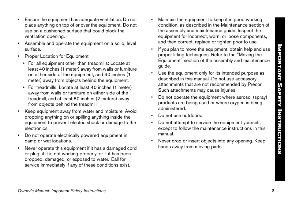 Precor Elliptical Fitness Crosstrainer EFX User Manual | Page 18 / 58