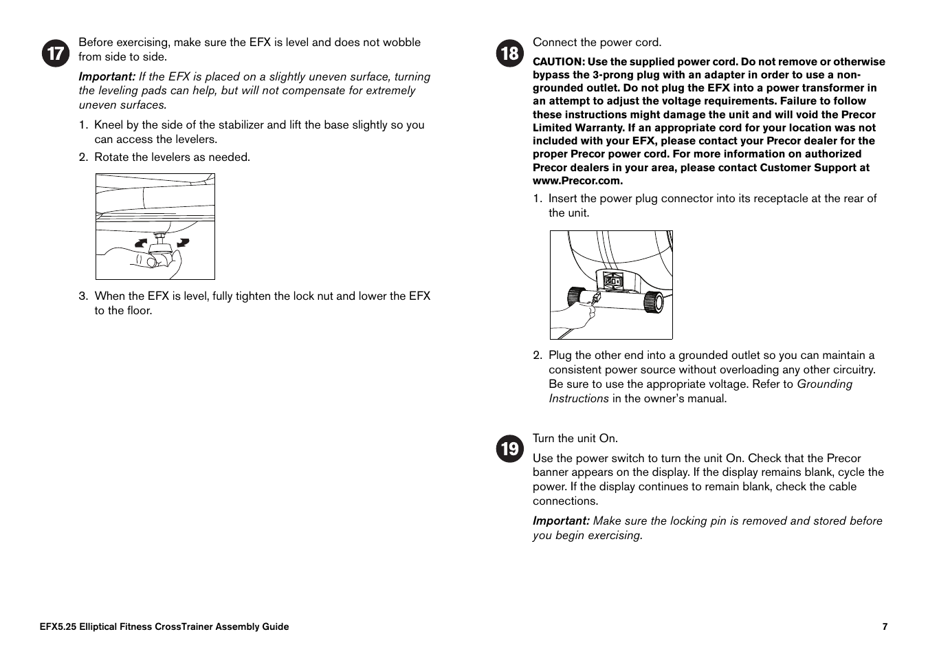 Precor EFX 5.25 User Manual | Page 9 / 64