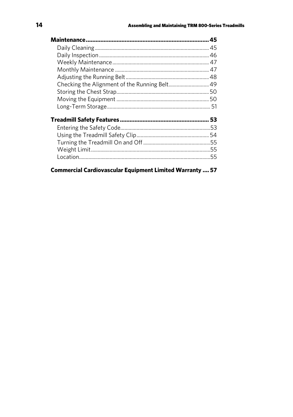 Precor TRM 800 User Manual | Page 16 / 64