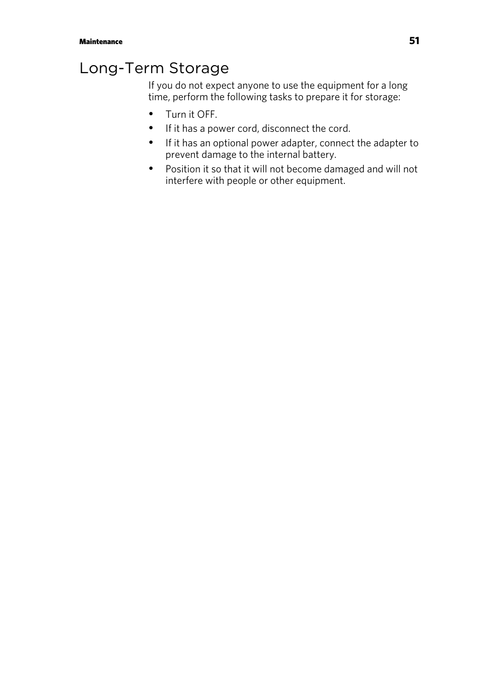 Long-term storage | Precor TRM 800 User Manual | Page 53 / 64