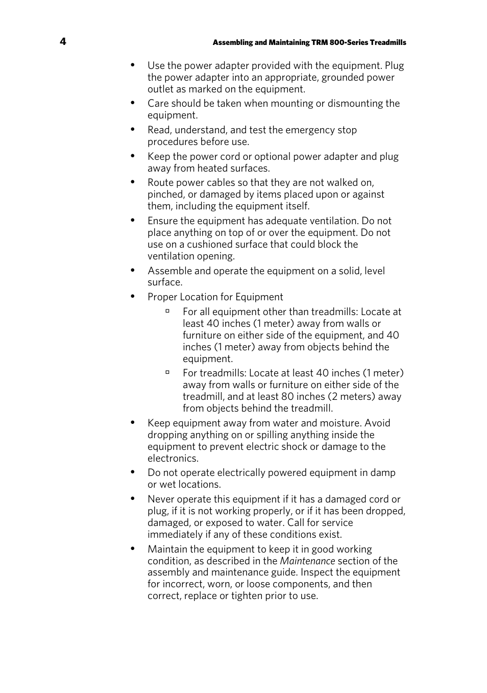 Precor TRM 800 User Manual | Page 6 / 64