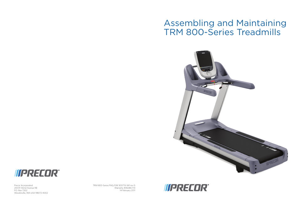 Precor TRM 800 User Manual | Page 64 / 64