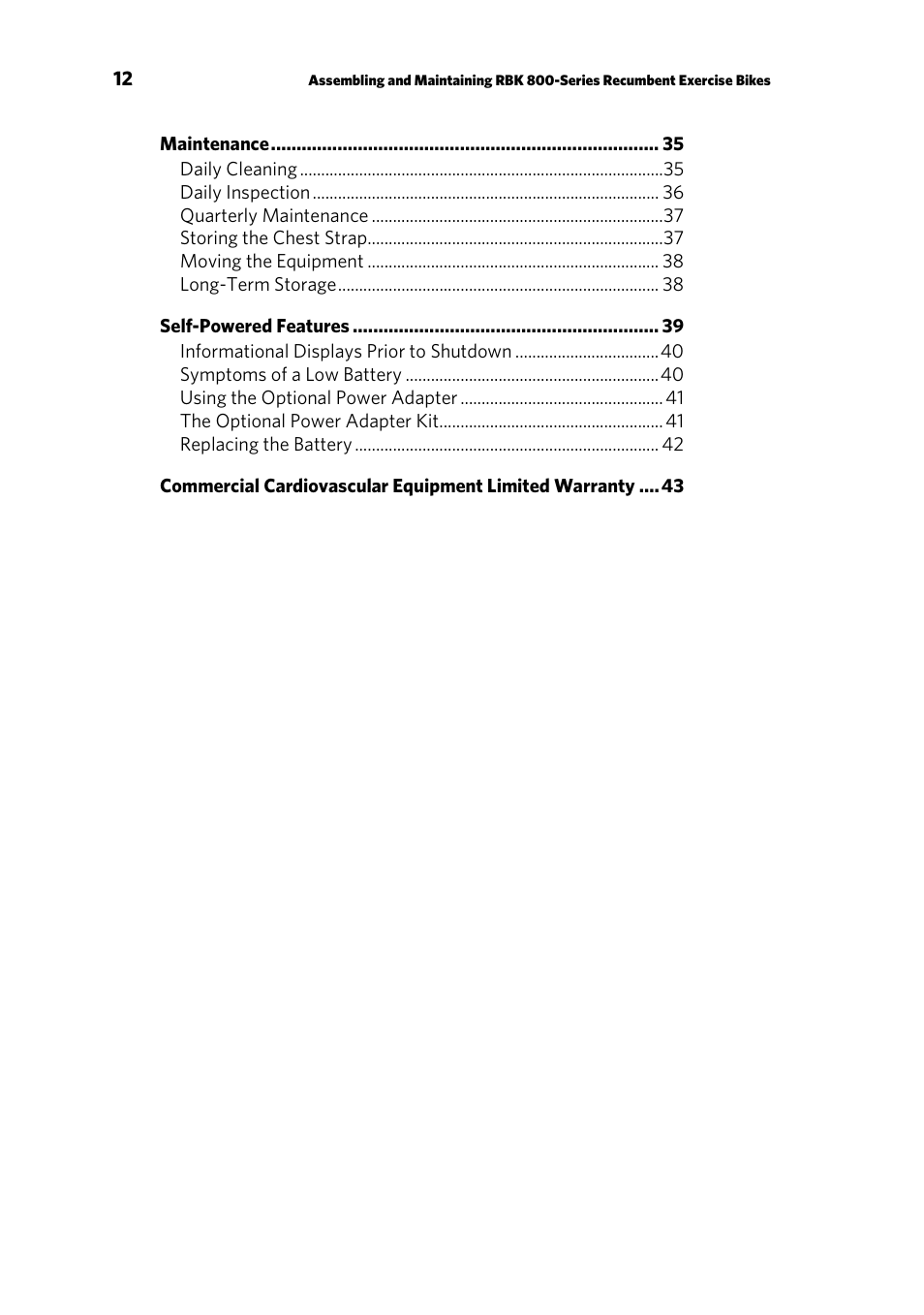Precor RBK 800 User Manual | Page 14 / 52