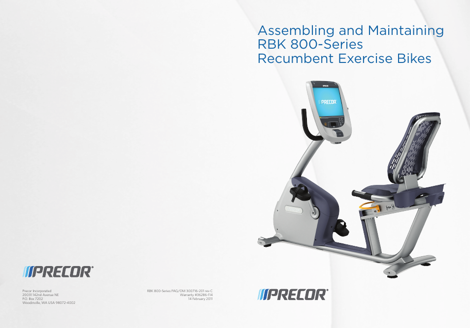 Precor RBK 800 User Manual | Page 52 / 52