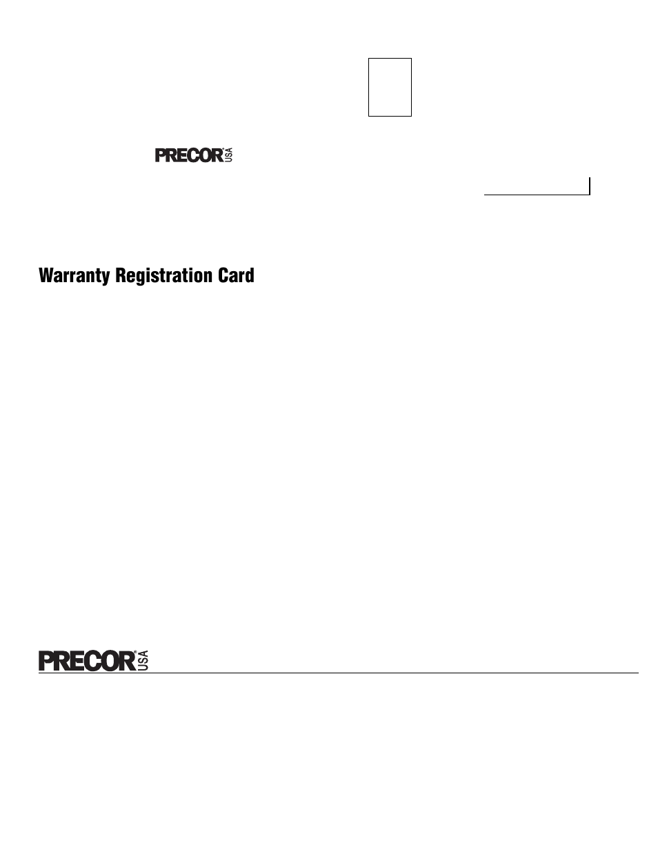 Warranty registration card, Systems | Precor Low Impact M9.55 User Manual | Page 52 / 52