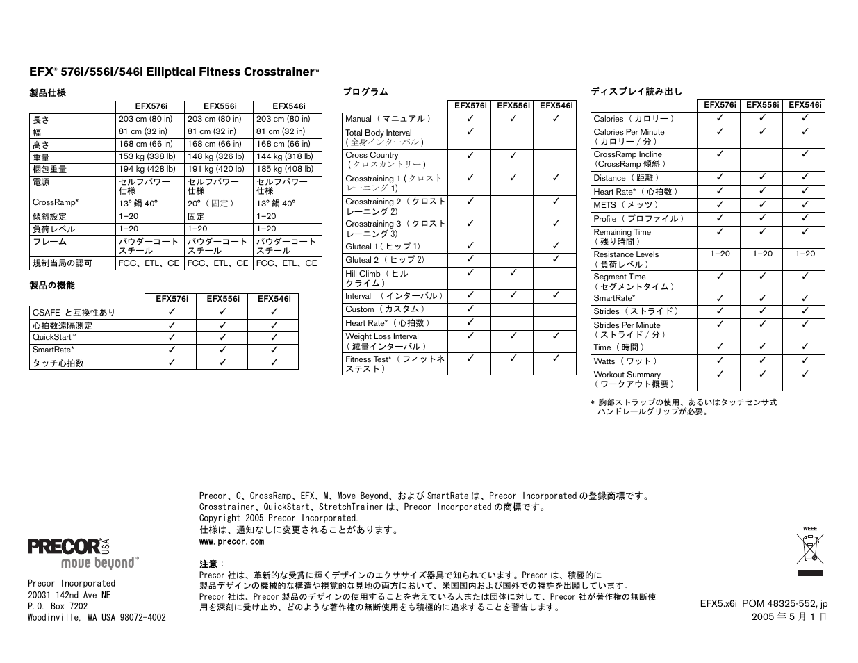 Precor EFX 556i User Manual | Page 22 / 70