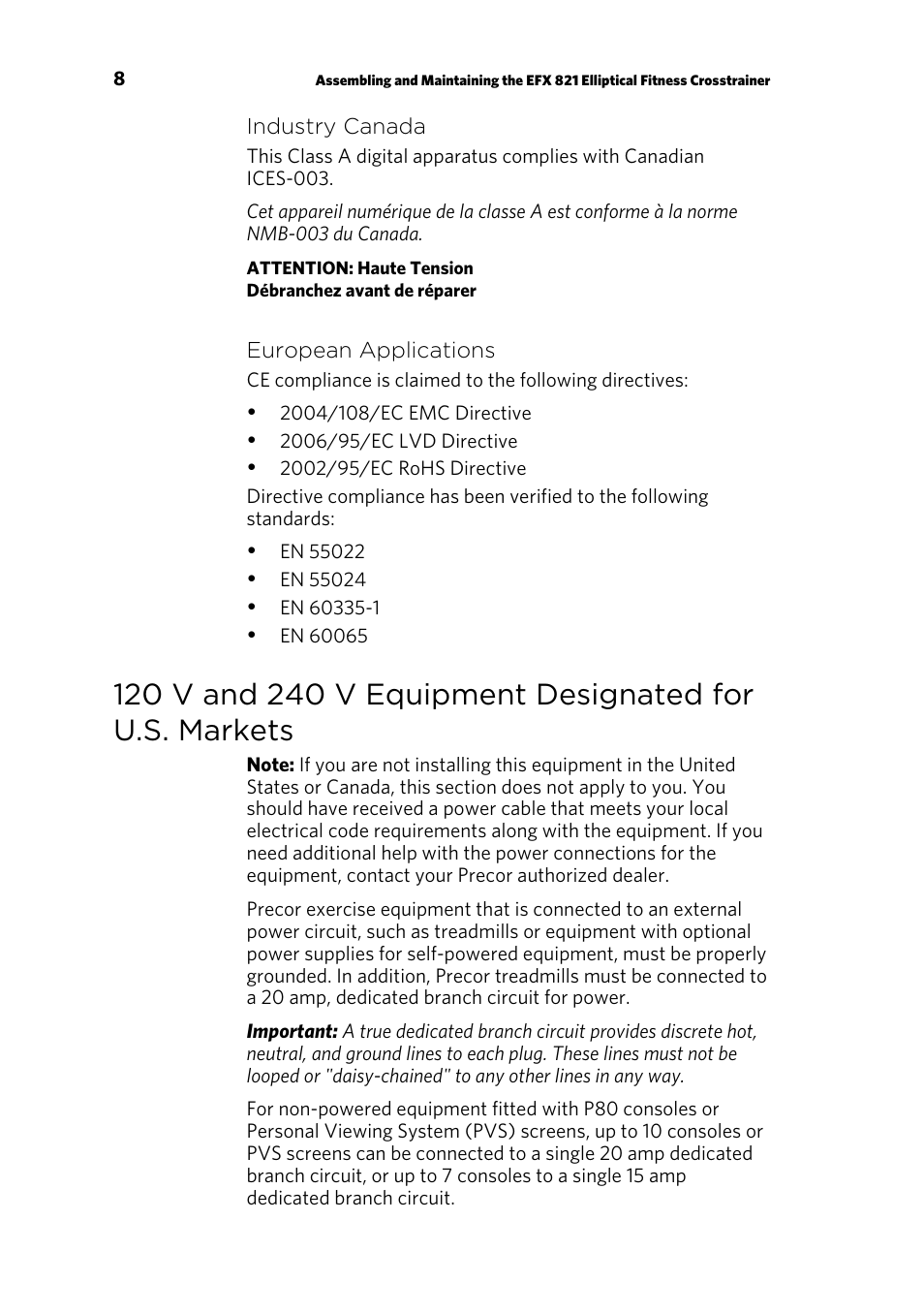 Precor EFX 821 User Manual | Page 10 / 48