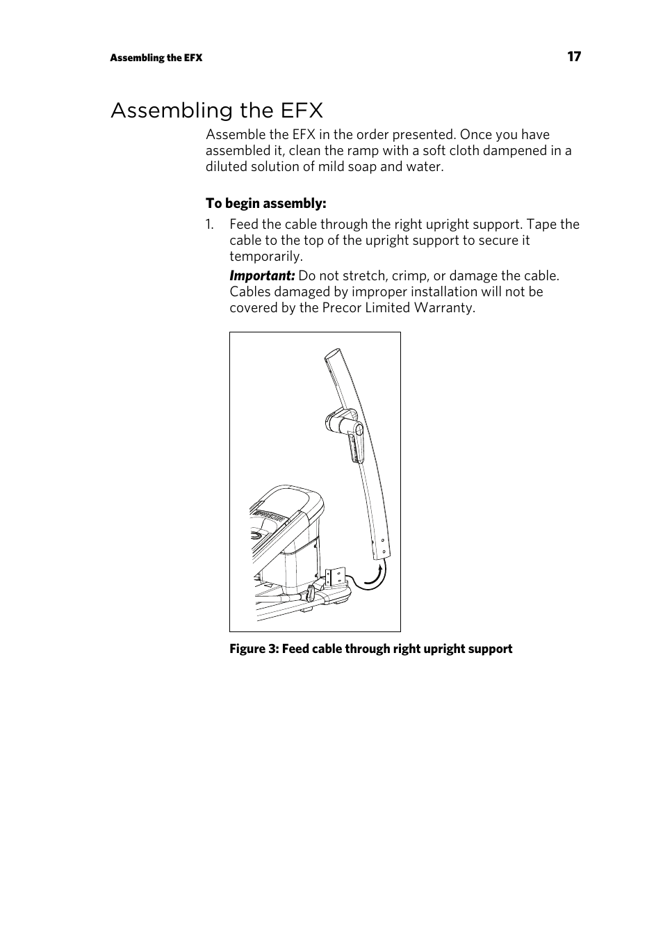 Assembling the efx | Precor EFX 821 User Manual | Page 19 / 48