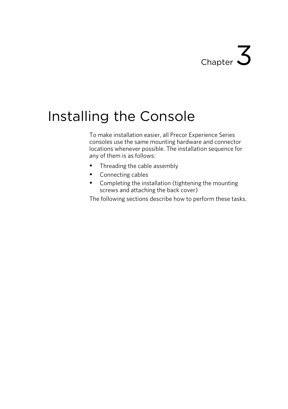 Installing the console | Precor EFX 821 User Manual | Page 29 / 48