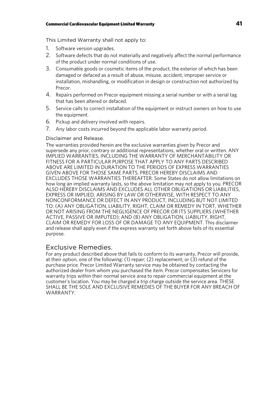 Precor EFX 821 User Manual | Page 43 / 48