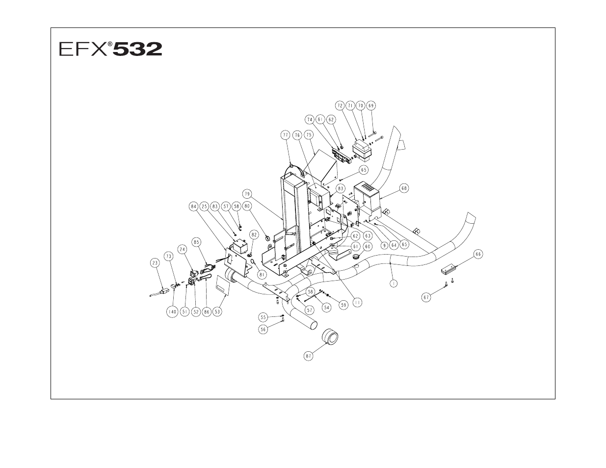 Exploded views | Precor EFX 532 User Manual | Page 38 / 44