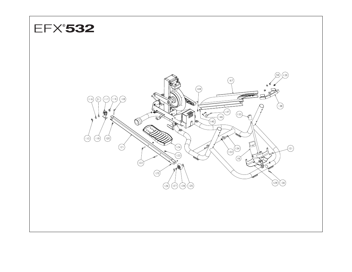 Exploded views | Precor EFX 532 User Manual | Page 40 / 44