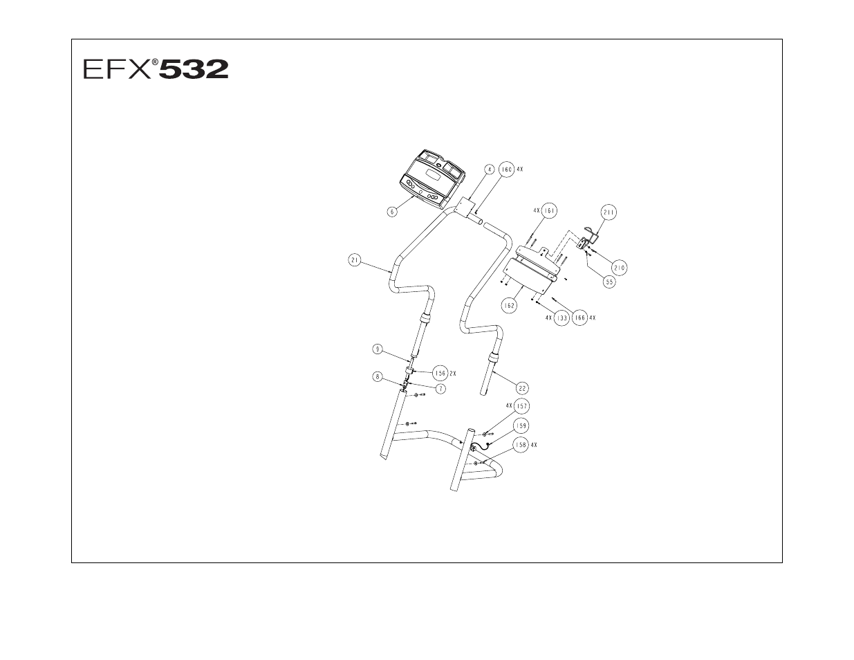 Exploded views | Precor EFX 532 User Manual | Page 42 / 44