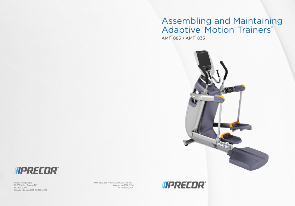 Precor AMT 835 User Manual | 100 pages