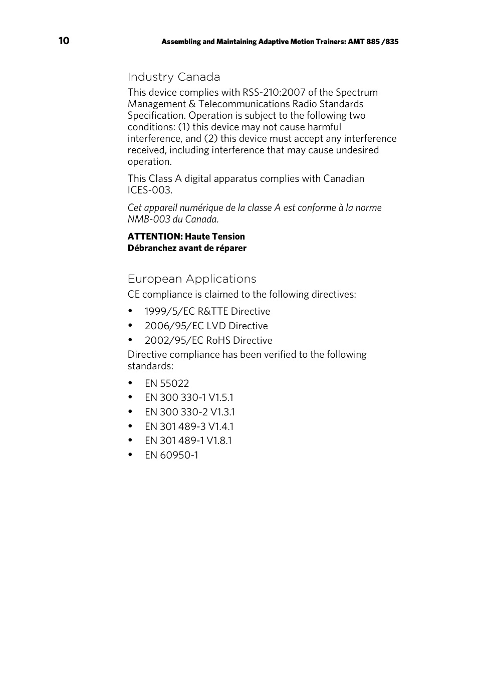 Precor AMT 835 User Manual | Page 12 / 100