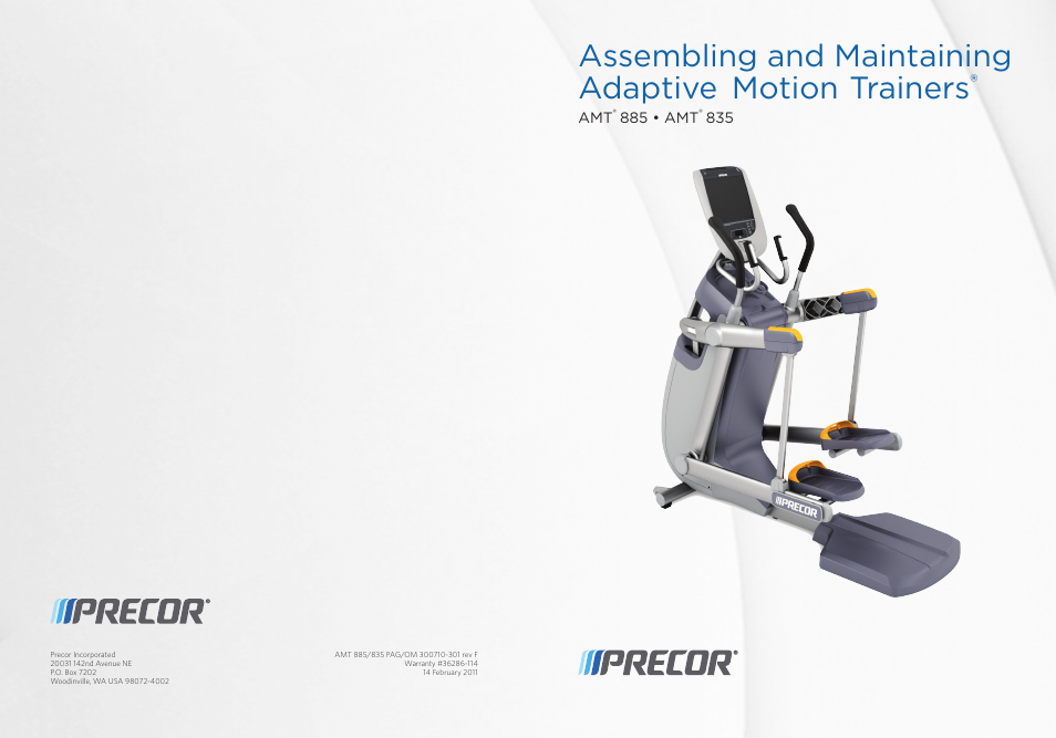 Precor AMT 835 User Manual | Page 52 / 100