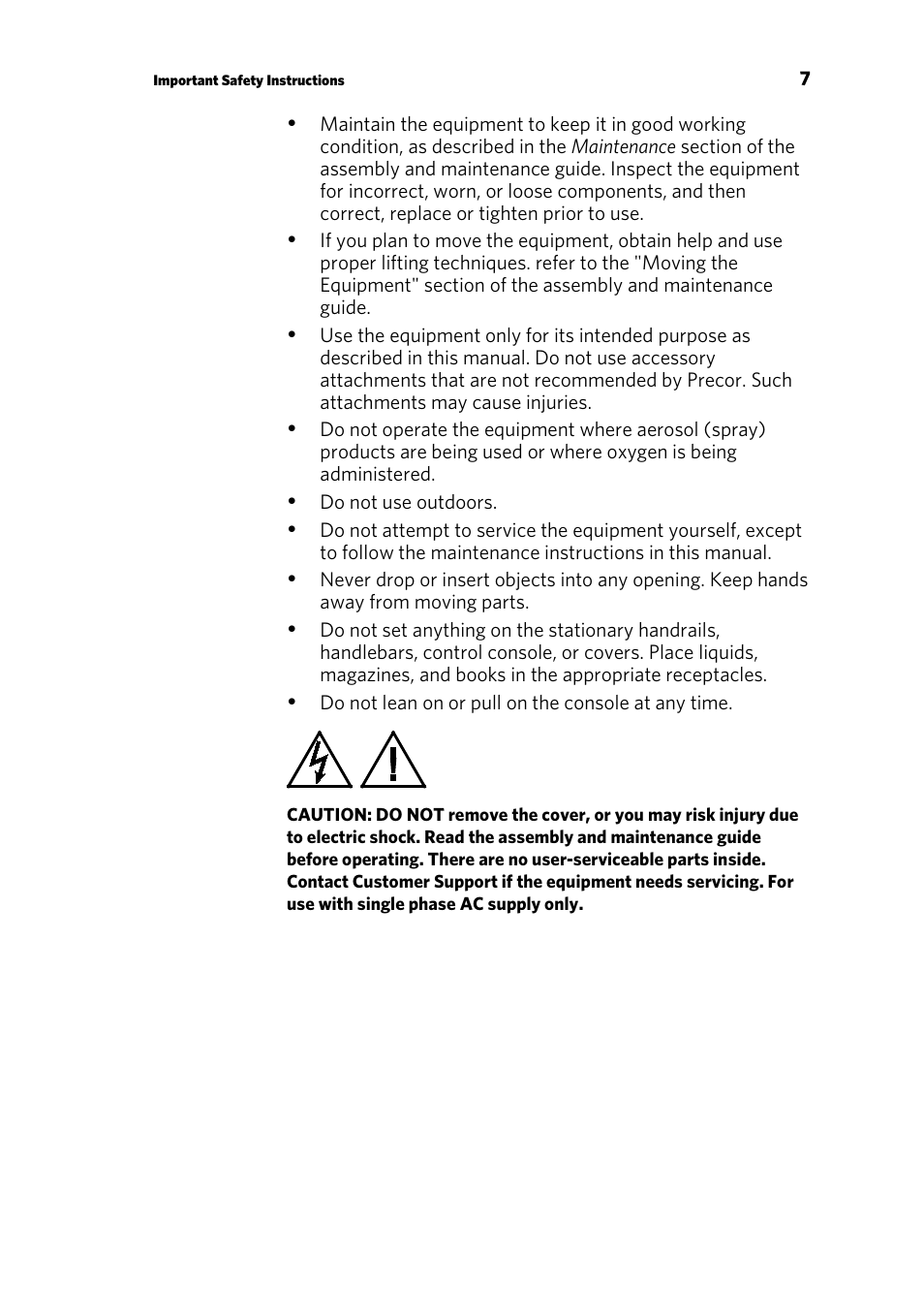 Precor AMT 835 User Manual | Page 9 / 100