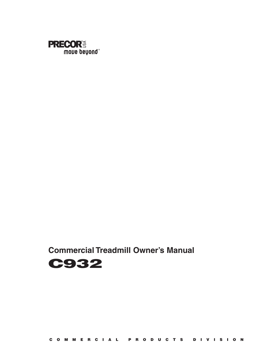 Precor C932 User Manual | 60 pages
