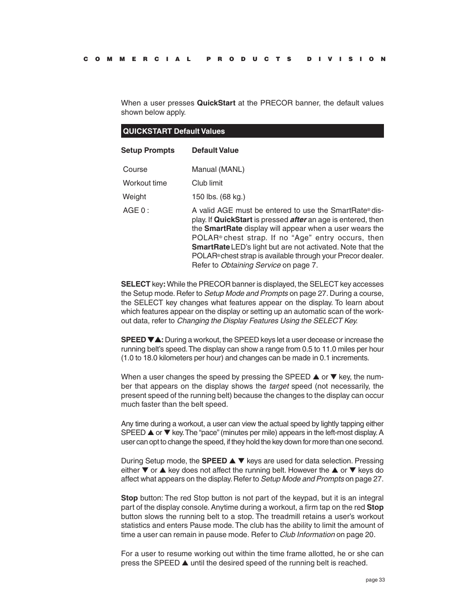 Precor C932 User Manual | Page 33 / 60