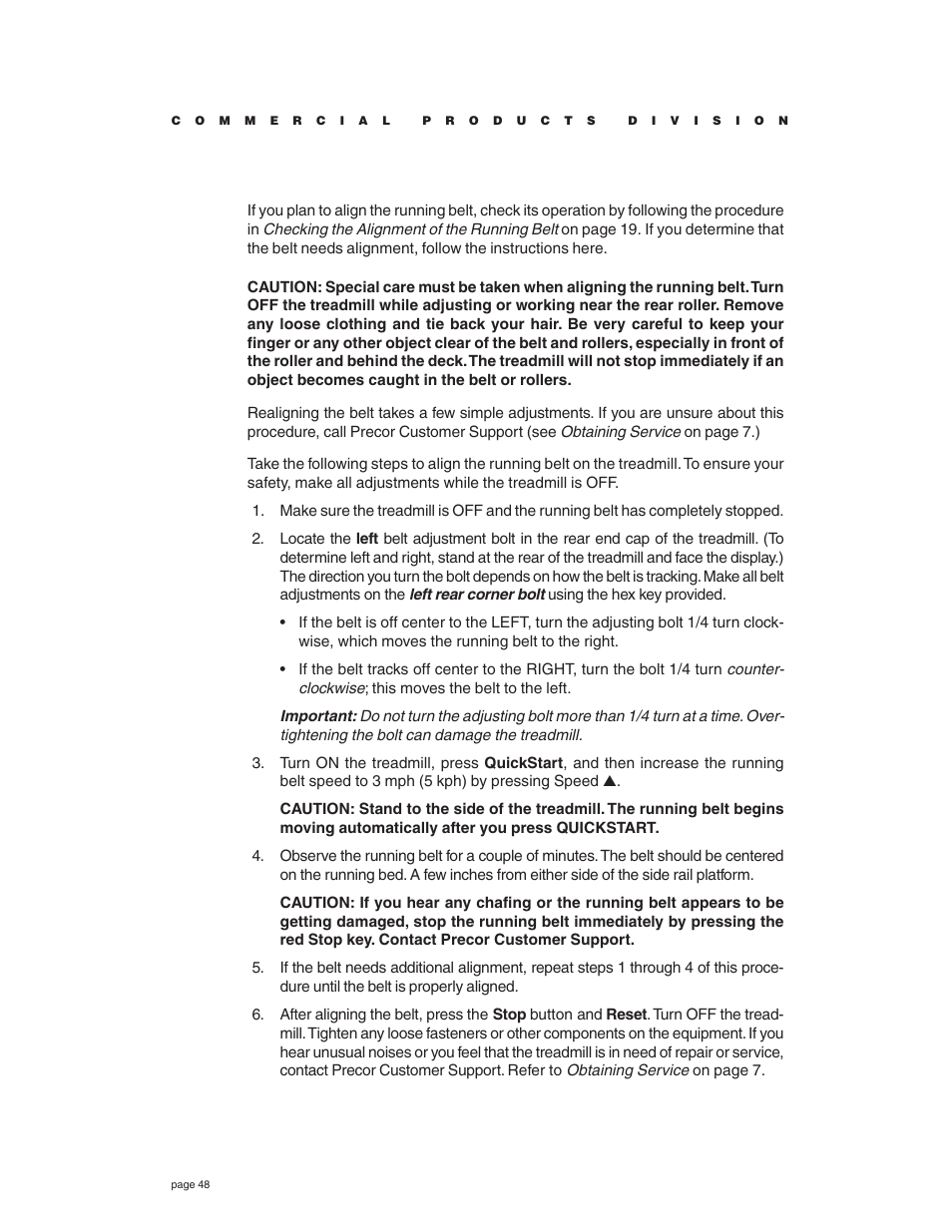 Precor C932 User Manual | Page 48 / 60