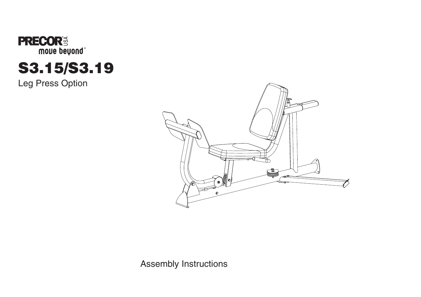 Precor Leg Press Option S3.15 User Manual | 16 pages