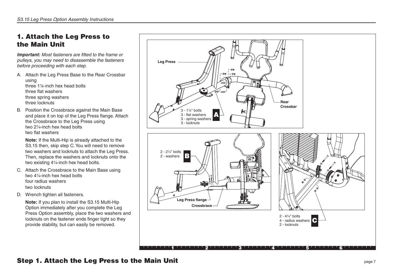 Precor Leg Press Option S3.15 User Manual | Page 7 / 16