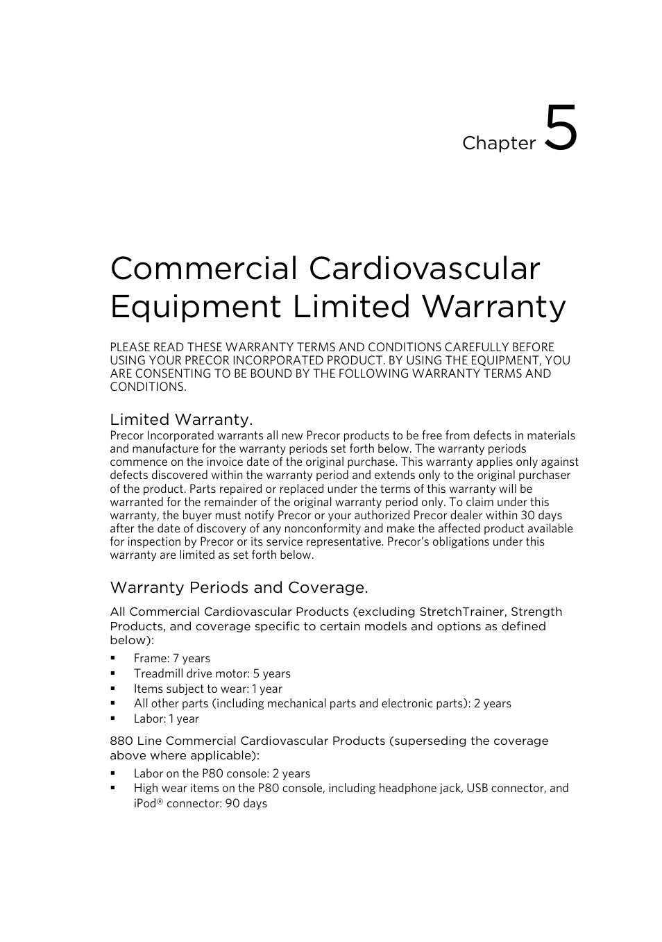 Chapter | Precor CONSOLE P80 User Manual | Page 119 / 124