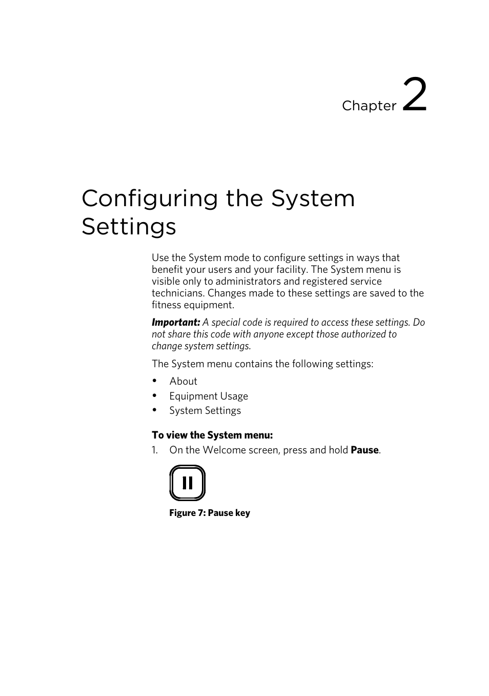 Configuring the system settings | Precor CONSOLE P80 User Manual | Page 25 / 124