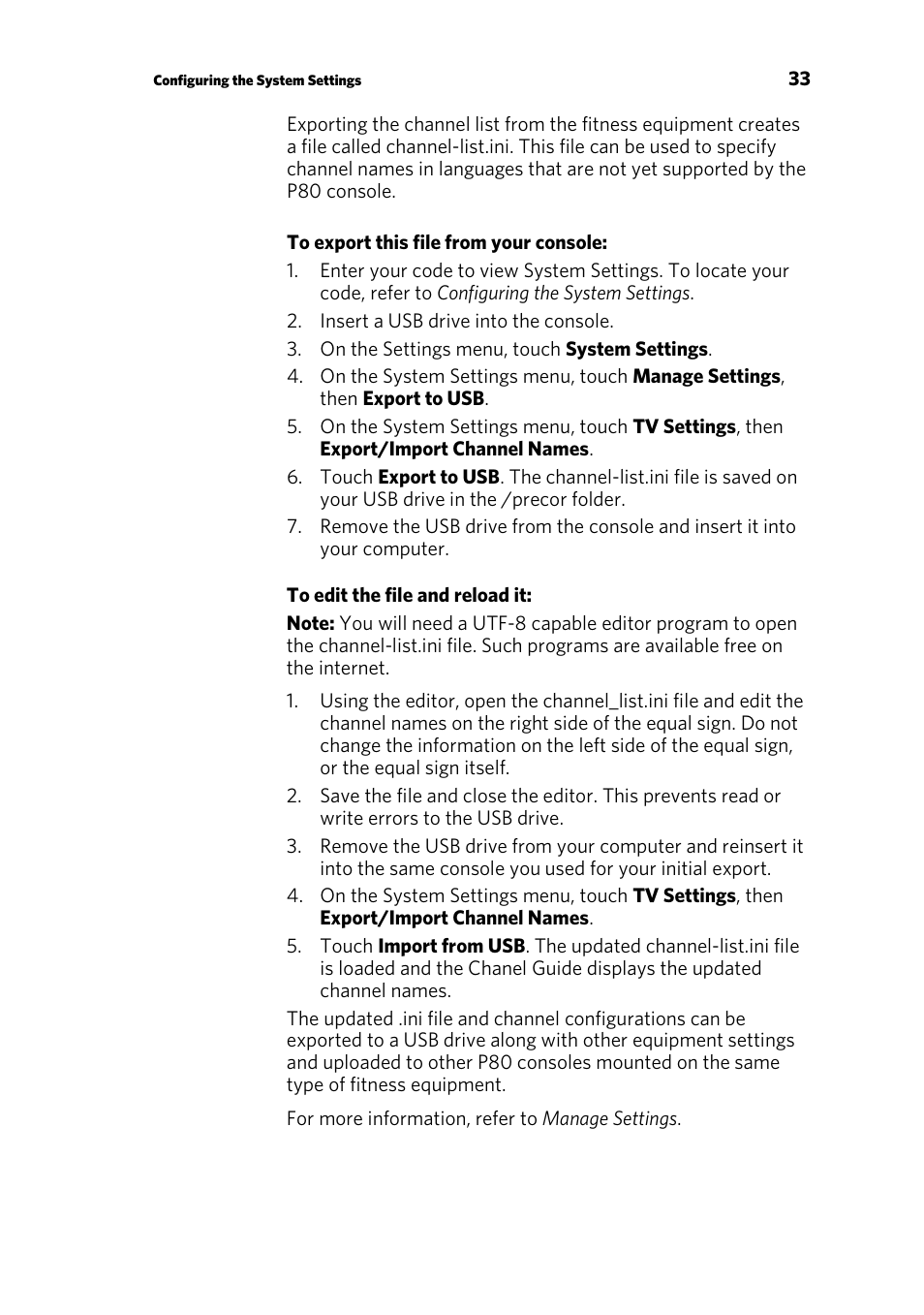 Precor CONSOLE P80 User Manual | Page 35 / 124