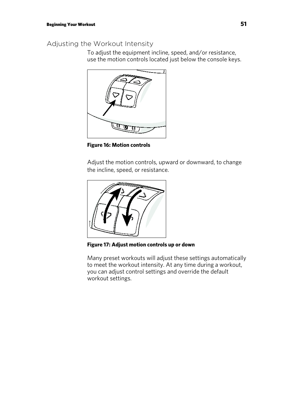 Adjusting the workout intensity | Precor CONSOLE P80 User Manual | Page 53 / 124