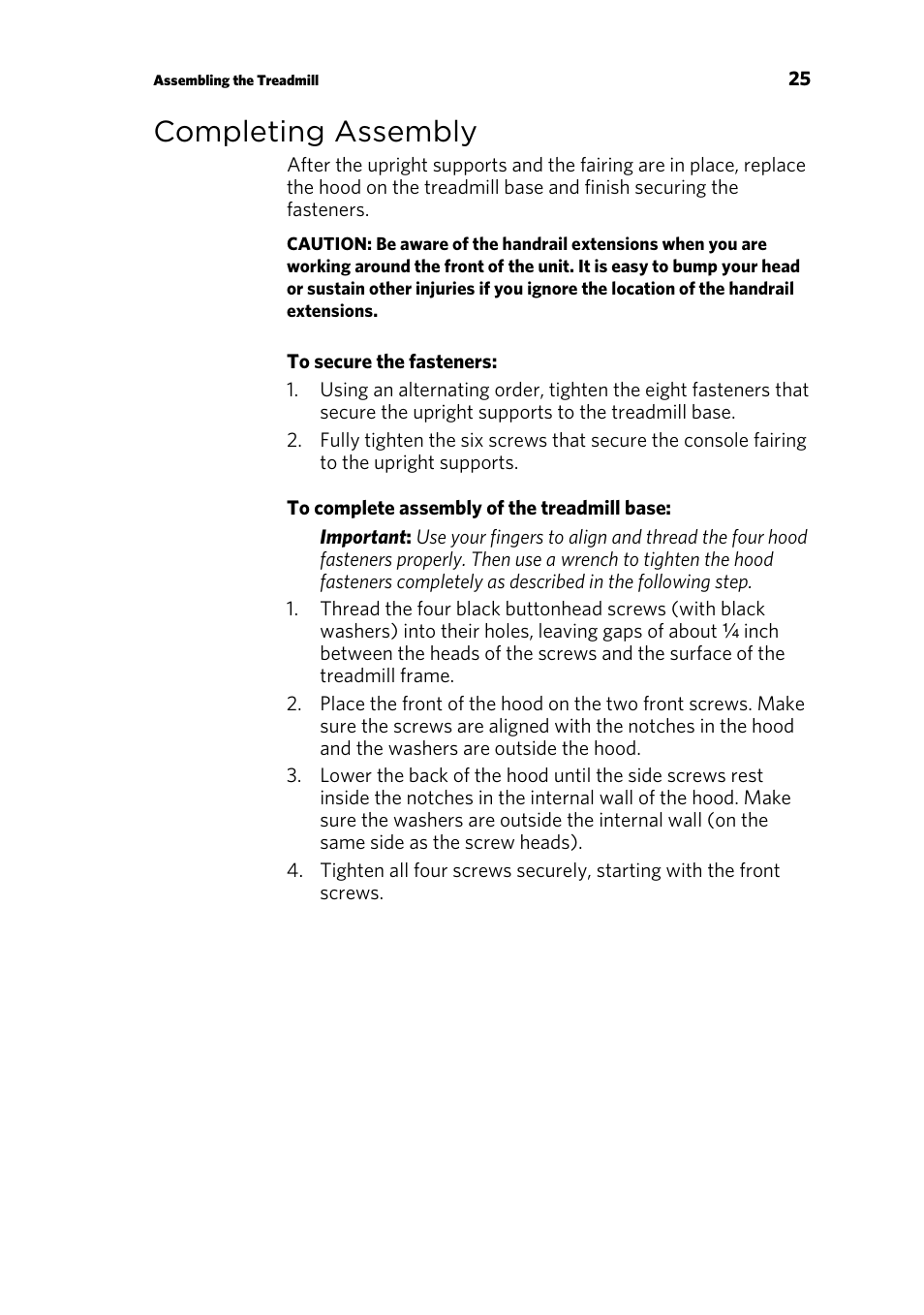 Completing assembly | Precor CONSOLE P80 User Manual | Page 87 / 124