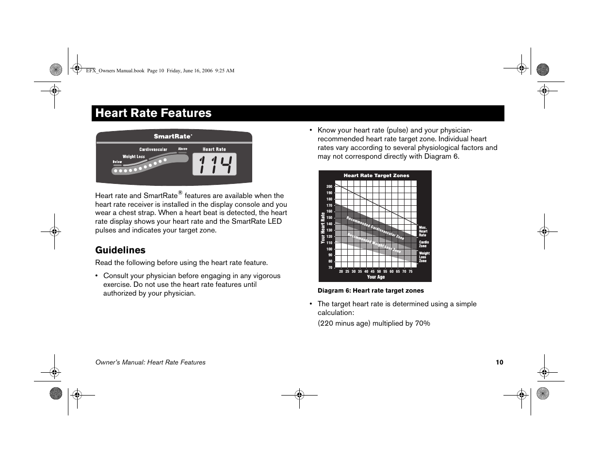 Heart rate features, Guidelines | Precor 5.23 User Manual | Page 12 / 68