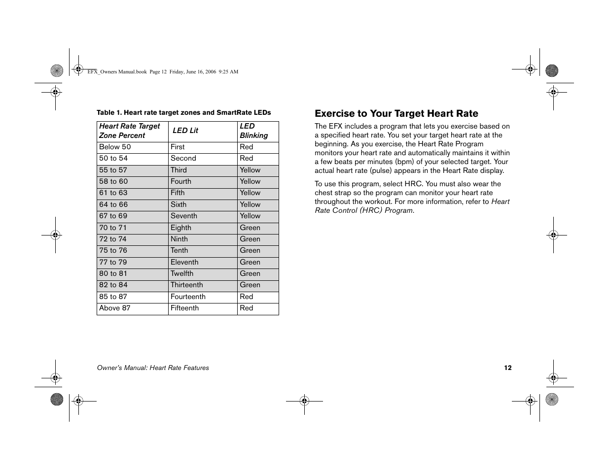 Exercise to your target heart rate | Precor 5.23 User Manual | Page 14 / 68