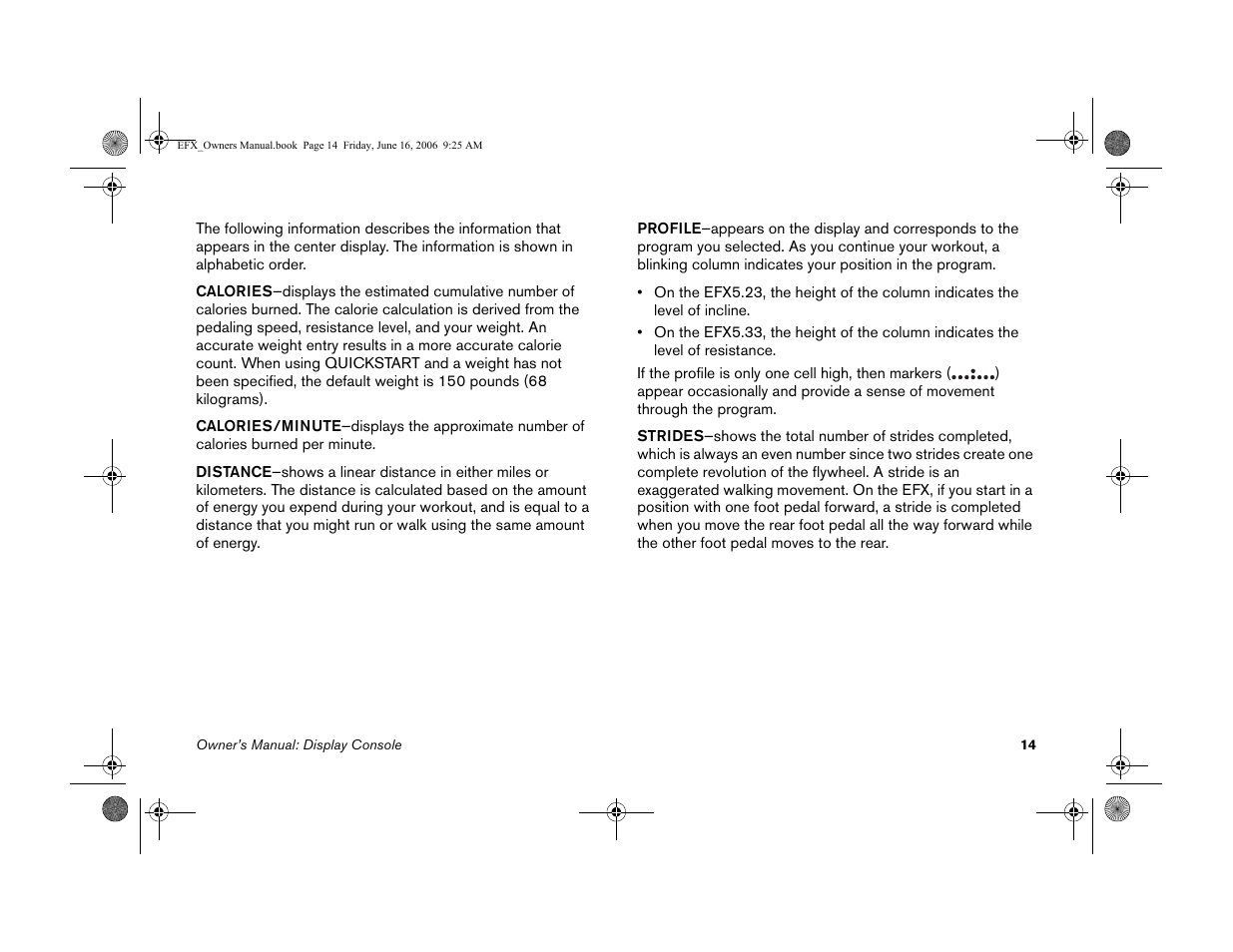 Precor 5.23 User Manual | Page 16 / 68