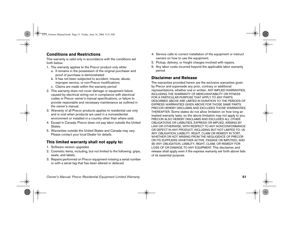 Precor 5.23 User Manual | Page 53 / 68