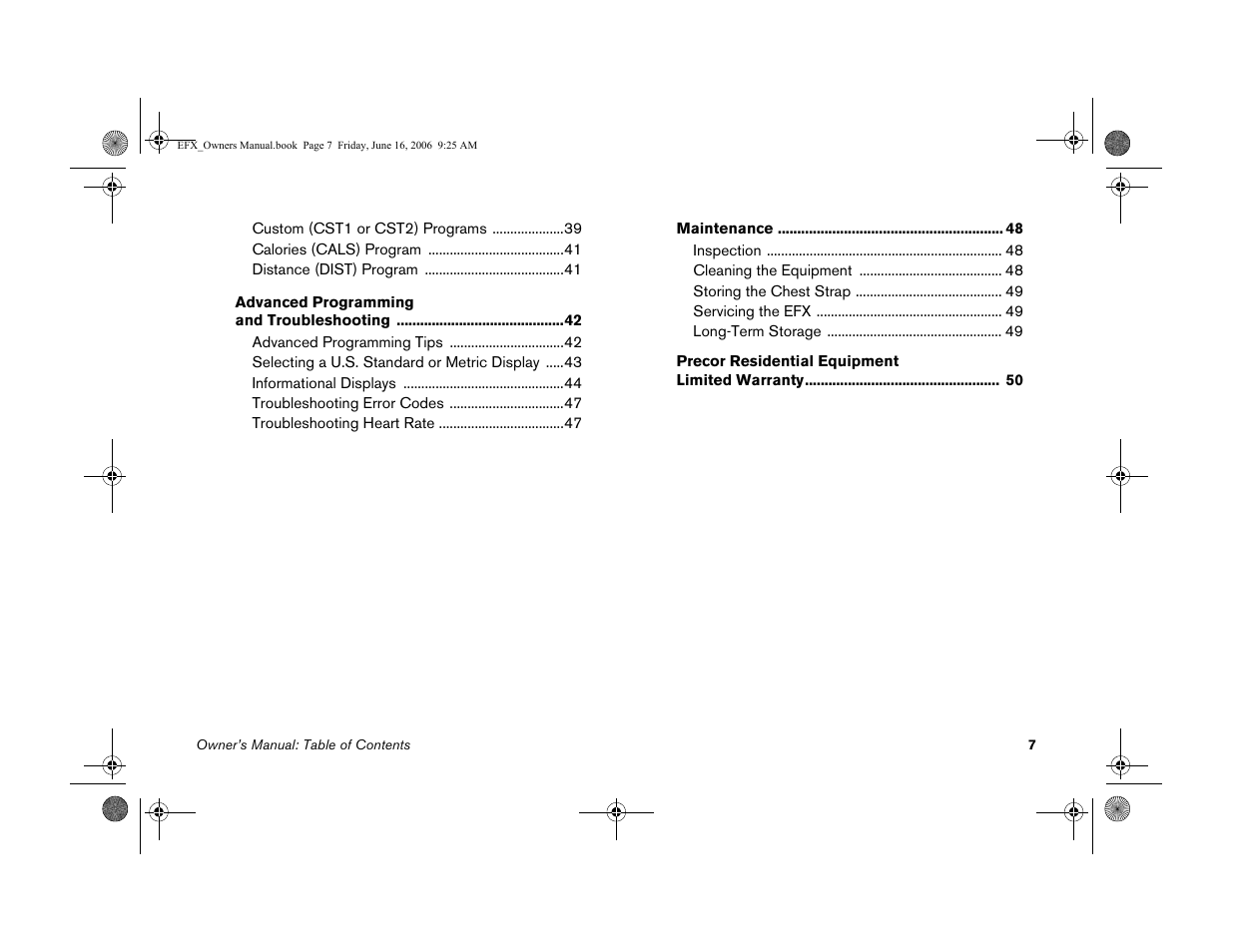 Precor 5.23 User Manual | Page 9 / 68