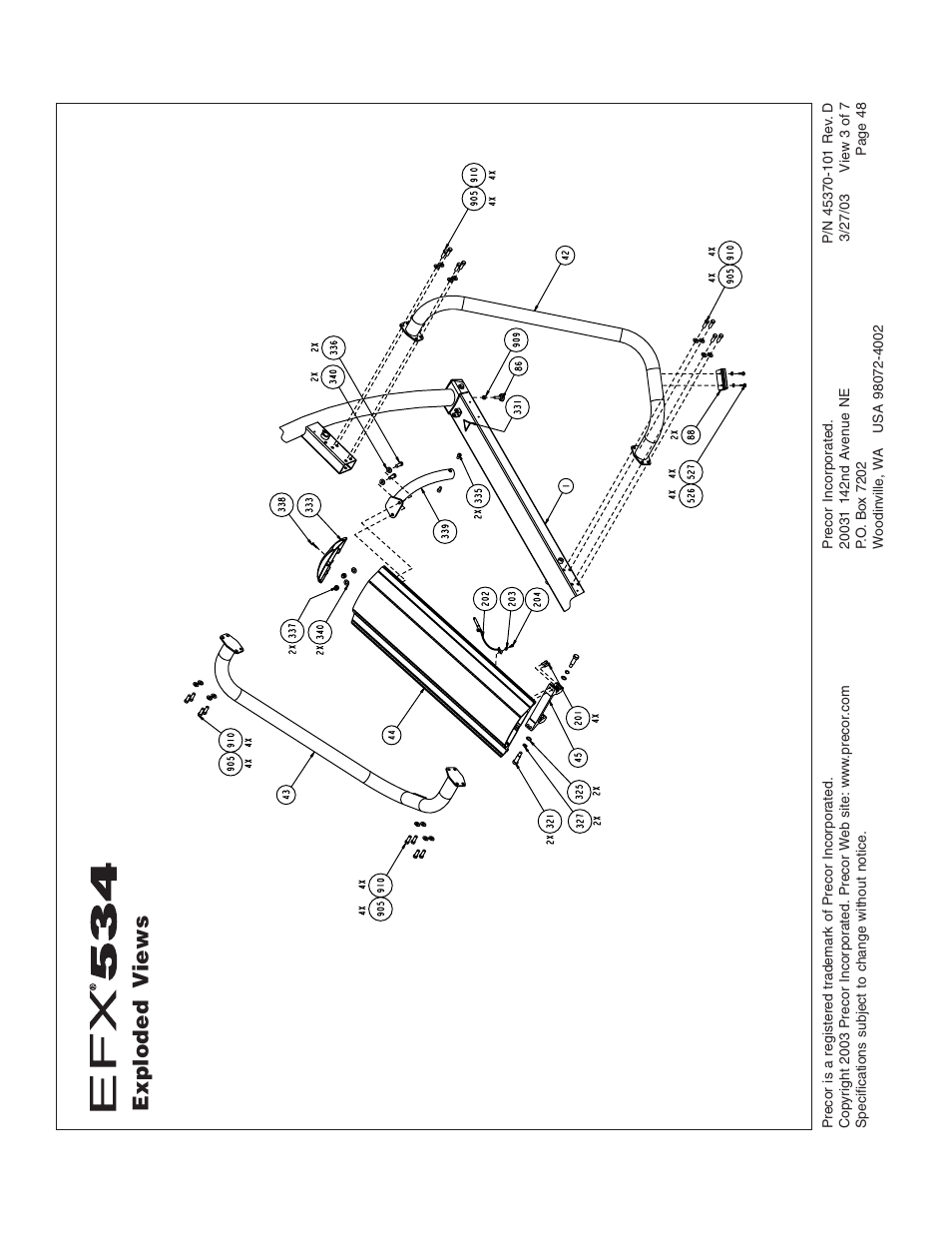 Exploded views | Precor EFX534 User Manual | Page 48 / 56