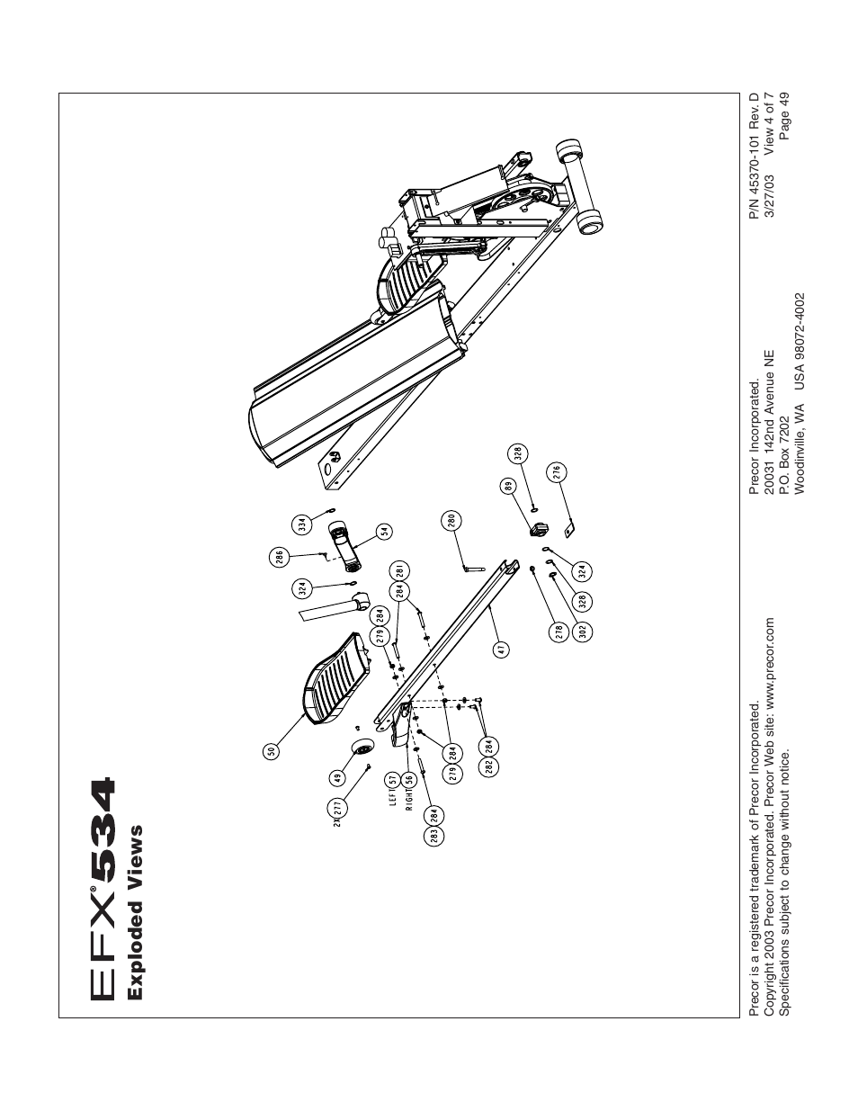 Exploded views | Precor EFX534 User Manual | Page 49 / 56