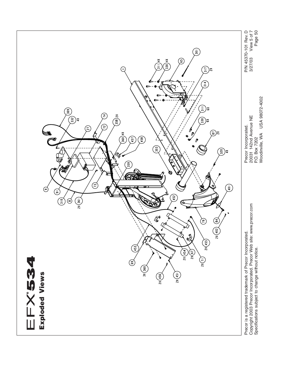 Exploded views | Precor EFX534 User Manual | Page 50 / 56