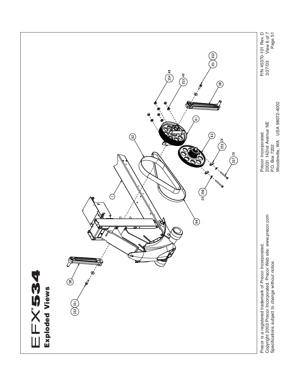 Exploded views | Precor EFX534 User Manual | Page 51 / 56