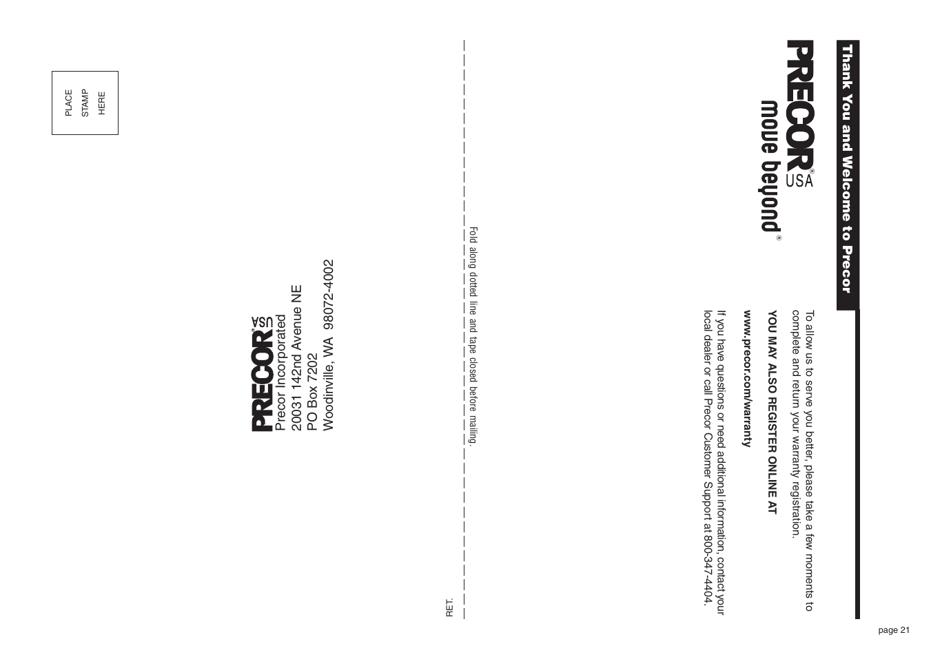 Precor S3.23 User Manual | Page 21 / 24