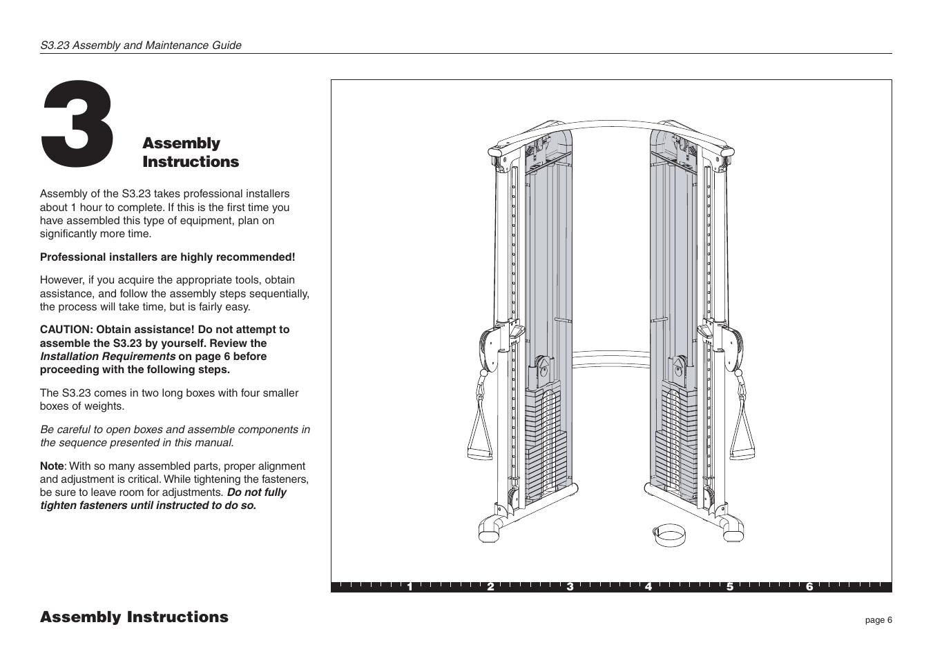 Assembly instructions | Precor S3.23 User Manual | Page 6 / 24