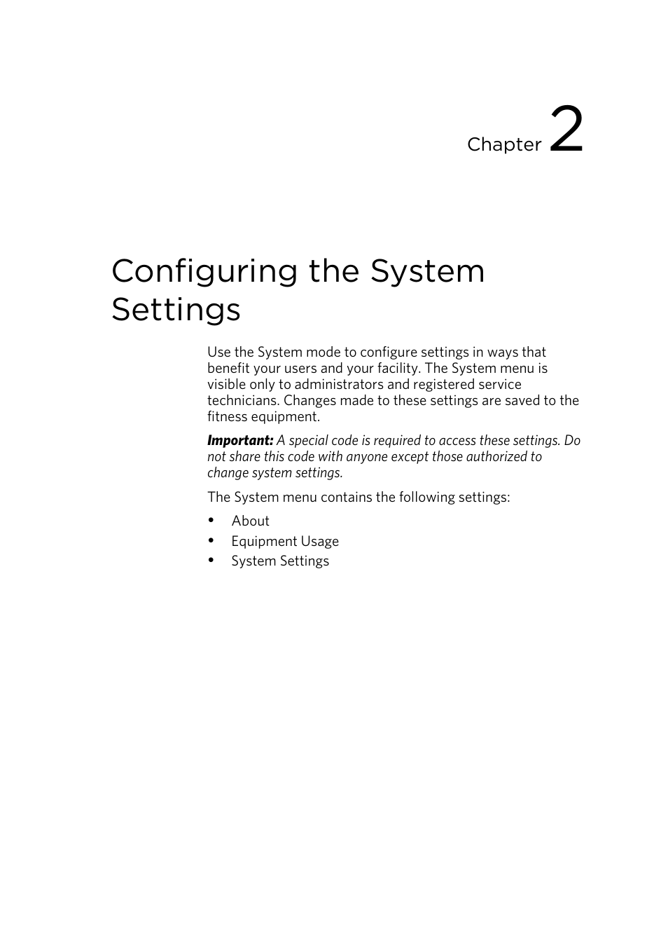 Configuring the system settings | Precor p80 User Manual | Page 25 / 112