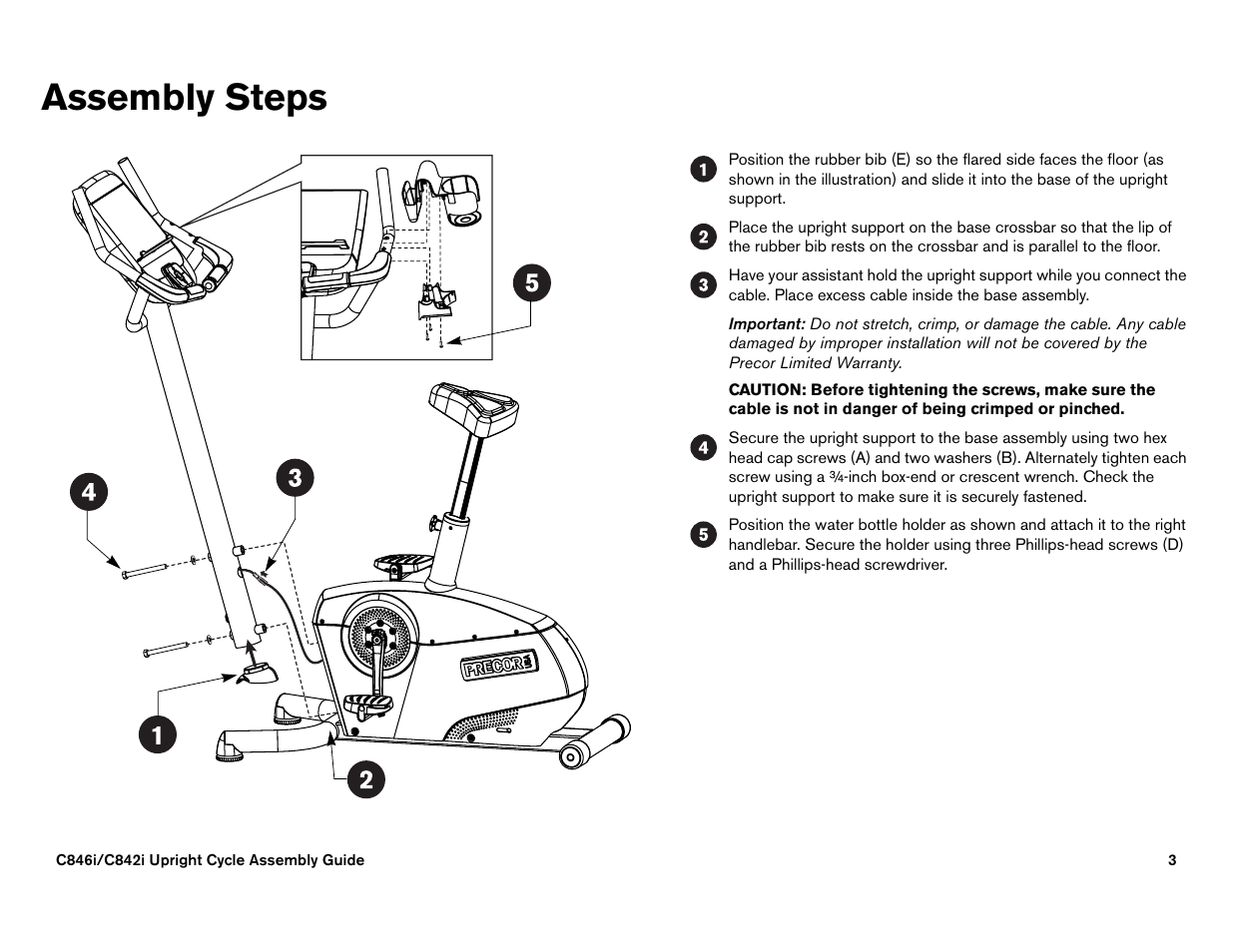Assembly steps | Precor s 932i User Manual | Page 77 / 80