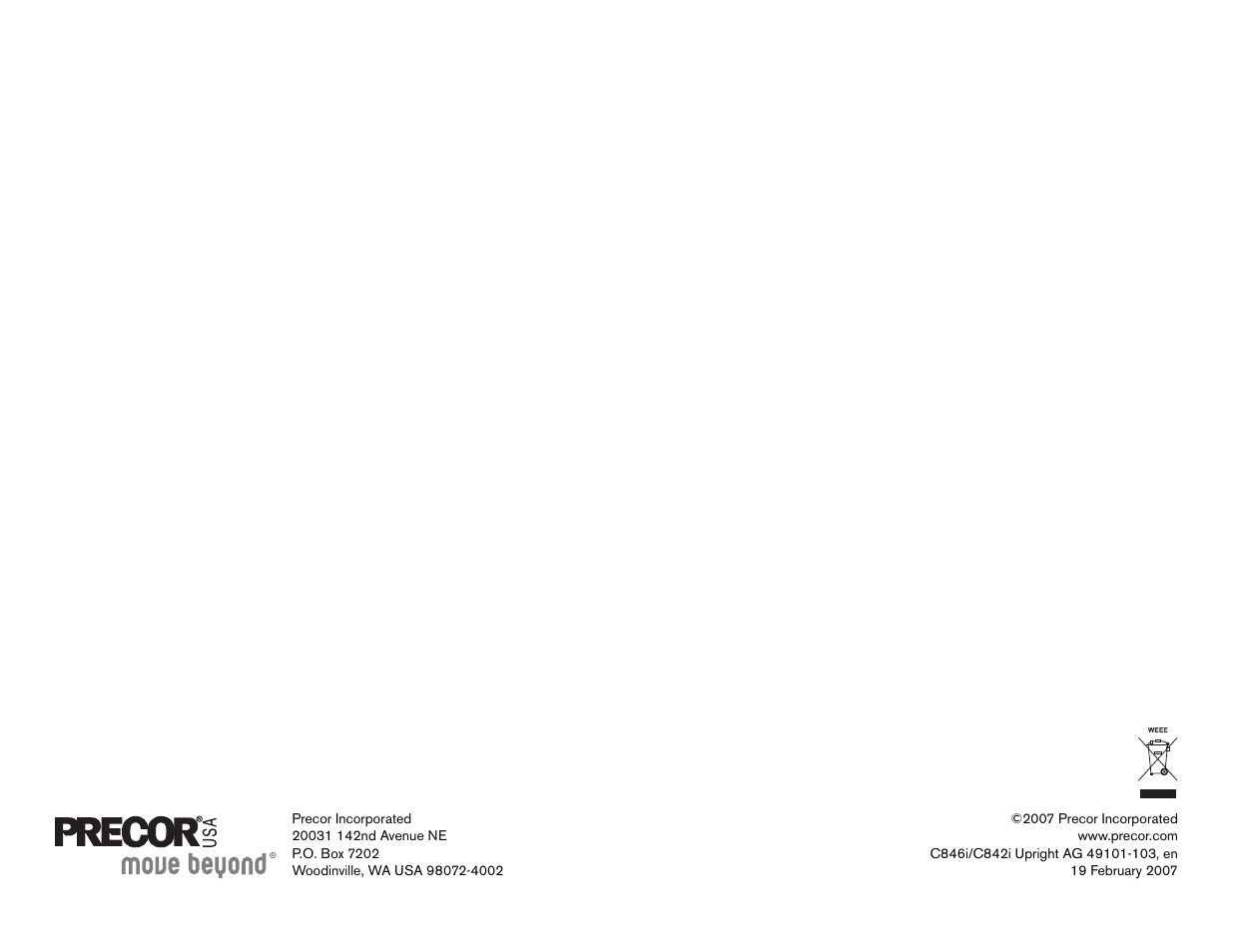 Precor s 932i User Manual | Page 80 / 80
