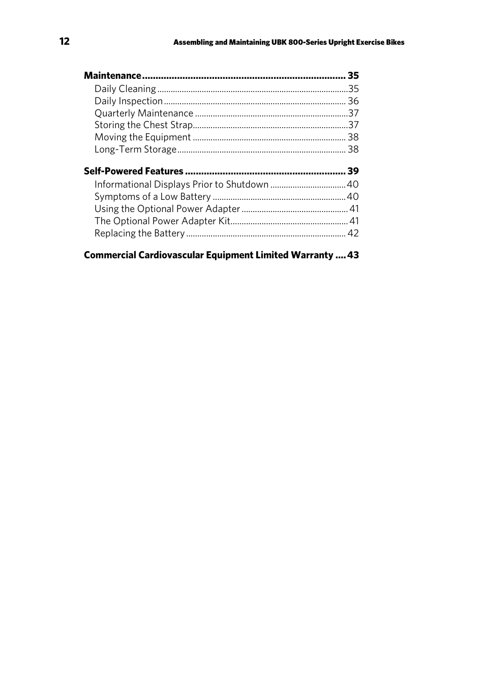 Precor UBK 800 User Manual | Page 14 / 52