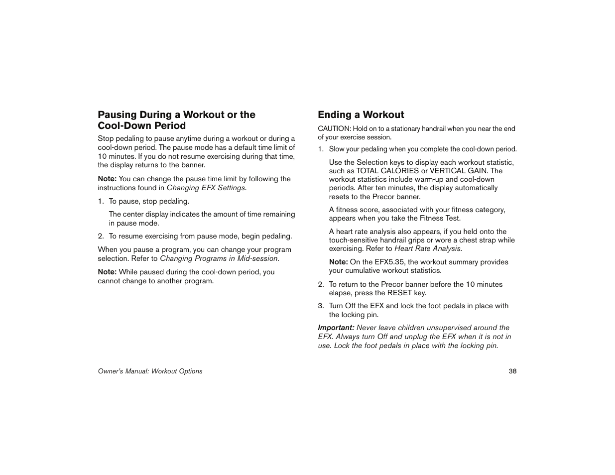 Precor 5.31 User Manual | Page 40 / 68